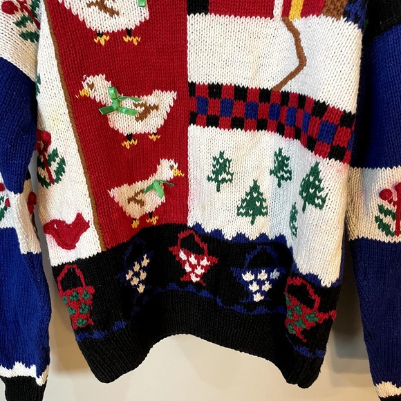 Vintage Duck & Barn Winter Christmas Holiday Knit Turtleneck Sweater Size Large - Picture 3 of 14